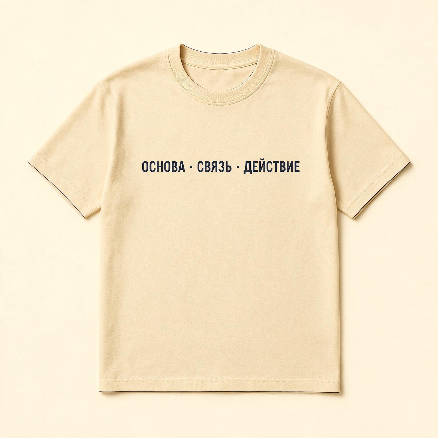 Футболка «Основа · Связь · Действие»